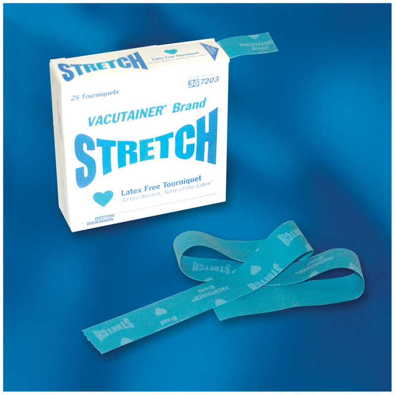 BD Stretch Tourniquet in Dispensing Box, Latex Free (LF), 25/pk, 20 pk/cs (Minimum Expiry Lead is 90 days) (Temp Sensitive; Non-Returnable) (Continental US Only) (Drop Ship Requires Pre-Approval)