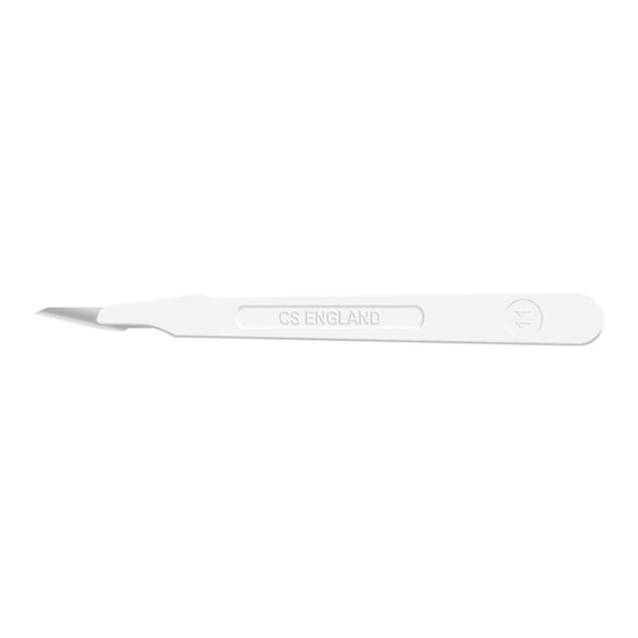 Cincinnati Surgical Company Scalpel, Stainless Steel, Size 11, White Handle, Disposable, Sterile, 10/bx (Drop Ship Only)