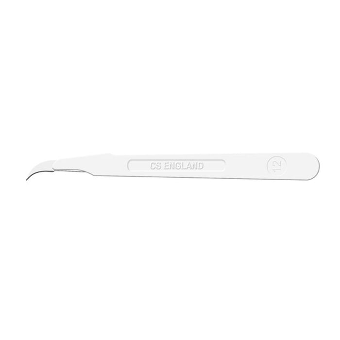 Cincinnati Surgical Company Scalpel, Stainless Steel, Size 12, White Handle, Disposable, Sterile, 10/bx (Drop Ship Only)