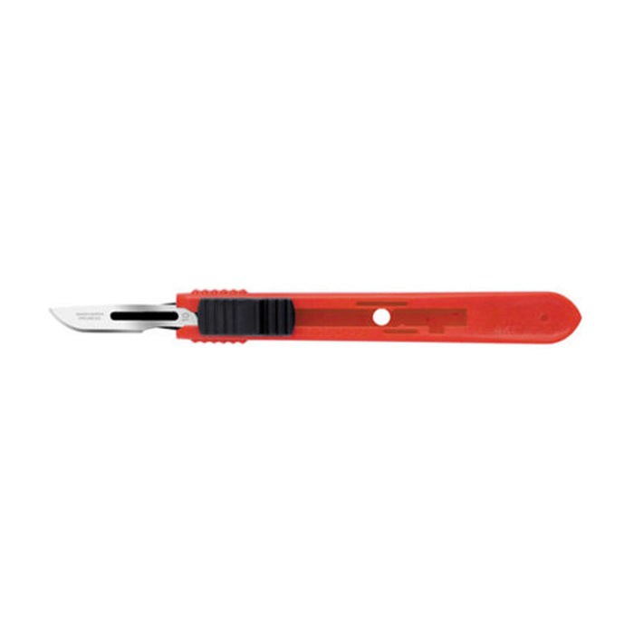 Cincinnati Surgical Company Safety Scalpels, Swann Morton, Stainless Steel, Red Handle, Size 10, Disposable, Sterile, 25/bx (Drop Ship Only)