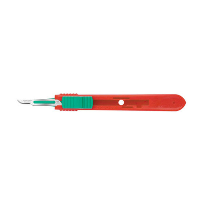 Cincinnati Surgical Company Safety Scalpels, Swann Morton, Stainless Steel, Red Handle, Size 15, Disposable, Sterile, 25/bx (Drop Ship Only)