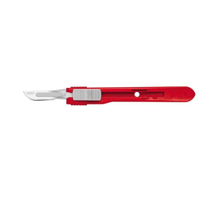 Cincinnati Surgical Company Safety Scalpels, Swann Morton, Stainless Steel, Red Handle, Size 20, Disposable, Sterile, 25/bx (Drop Ship Only)