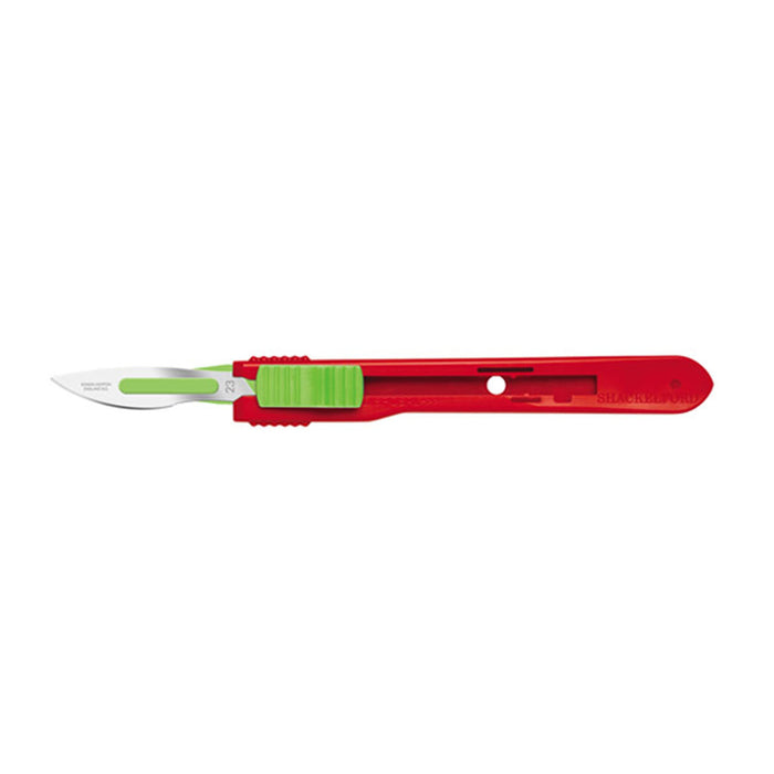 Cincinnati Surgical Company Safety Scalpels, Swann Morton, Stainless Steel, Red Handle, Size 23, Disposable, Sterile, 25/bx (Drop Ship Only)