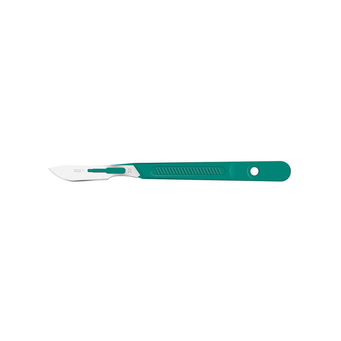 Cincinnati Surgical Company Scalpel, Stainless Steel, Size 22, Green Handle, Disposable, Sterile, 10/bx (Drop Ship Only)