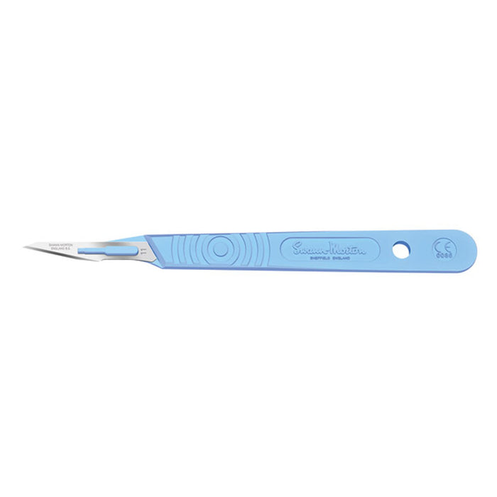 Cincinnati Surgical Company Scalpel, Swann Morton, Size 11, Blue Handle, Disposable, Sterile, 10/bx (Drop Ship Only)