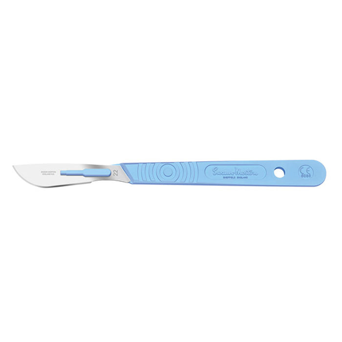 Cincinnati Surgical Company Scalpel, Swann Morton, Size 22, Blue Handle, Disposable, Sterile, 10/bx (Drop Ship Only)