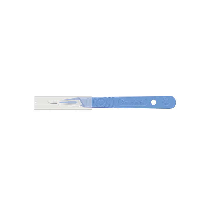 Cincinnati Surgical Company Scalpel, Guarded, Stainless Steel, Size 15, Blue Handle, Disposable, Sterile, 10/bx (Drop Ship Only)