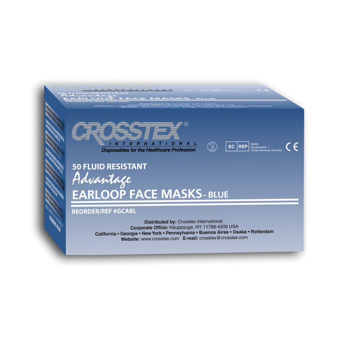 Crosstex International Mask, Latex Free (LF), Blue, 50/bx, 10 bx/cs (60 cs/plt)