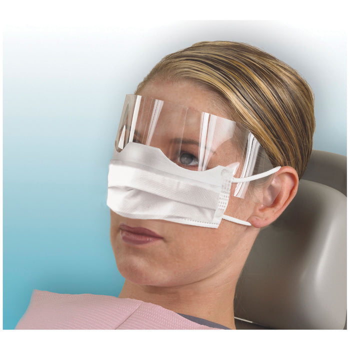 Crosstex International Patients Safety Mask, Shield, Earloop, White, 25/box, 8 bx/cs