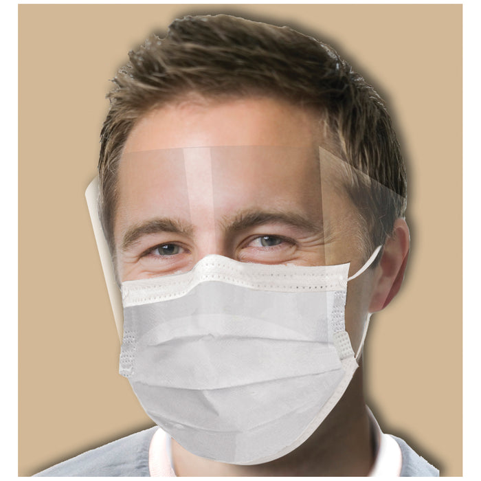 Crosstex International ASTM Level 3 Mask, Splash Shield, Latex Free (LF), Blue, 25/bx, 4 bx/ctn