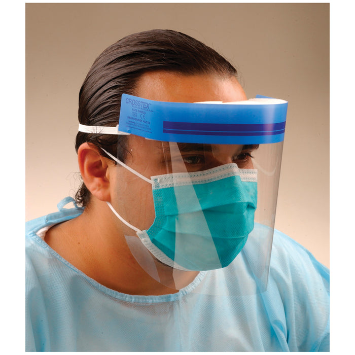 Crosstex International Face Shield, Elastic Headband, Clear, 24/bx