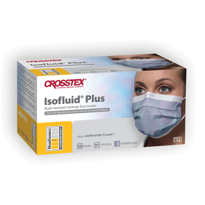 Crosstex International ASTM Level 1 Mask, Latex Free (LF), Kaleidoscope, 50/bx, 10 bx/ctn (18 ctn/plt)