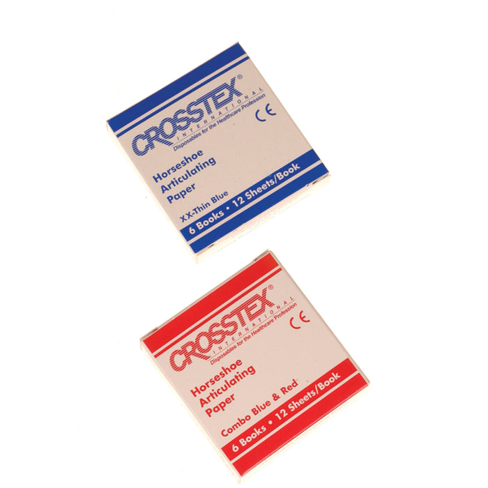 Crosstex International Articulating Paper, Red/ Blue Combo, 12 sheets/bk, 12 bk/bx