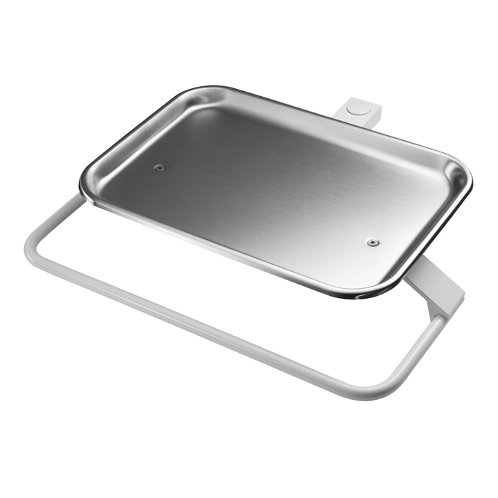 DCI Tray, Folding Rigid Arm Mounted, White
