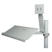 DCI Monitor Support & Full Size Keyboard Tray, w/Dual 8" Pivot Arm, Vertical Post Mounted, Gray