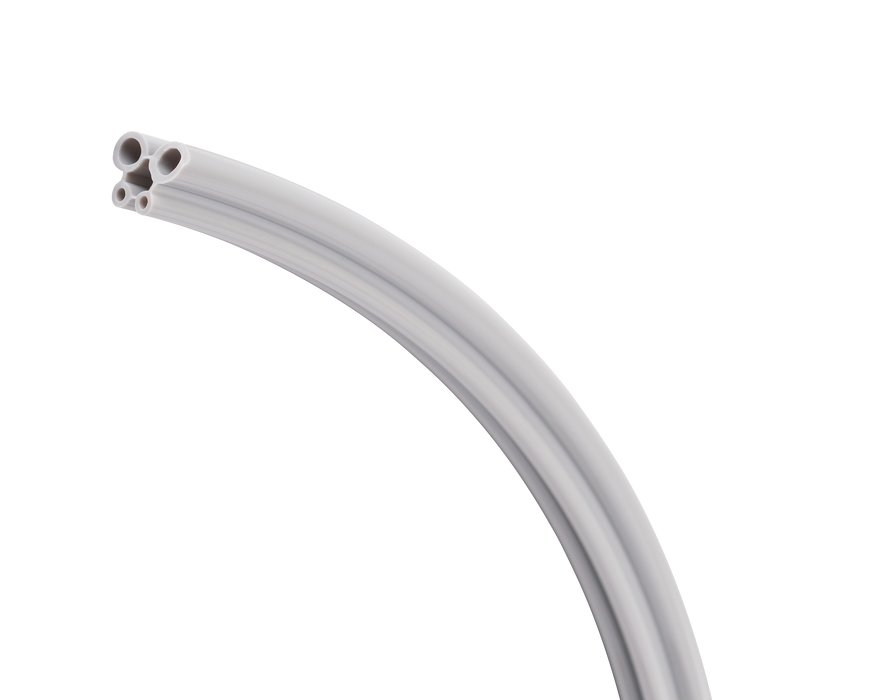 DCI HP Tubing, 4 Hole, Straight Gray; Roll of 100ft
