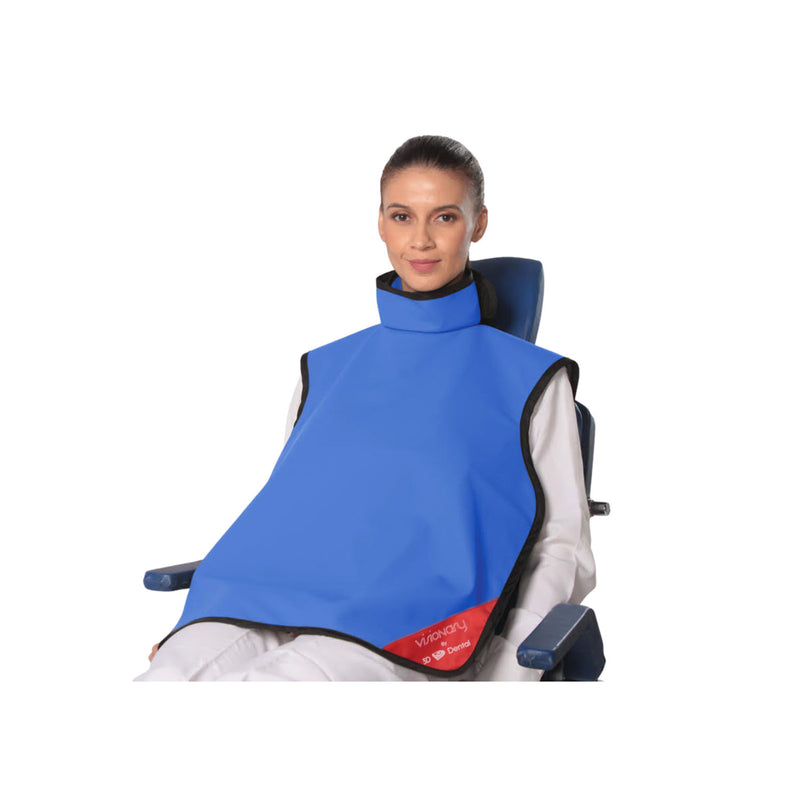 3D Dental Lead Apron Adult W/Collar Blue (Drop Ship Only)