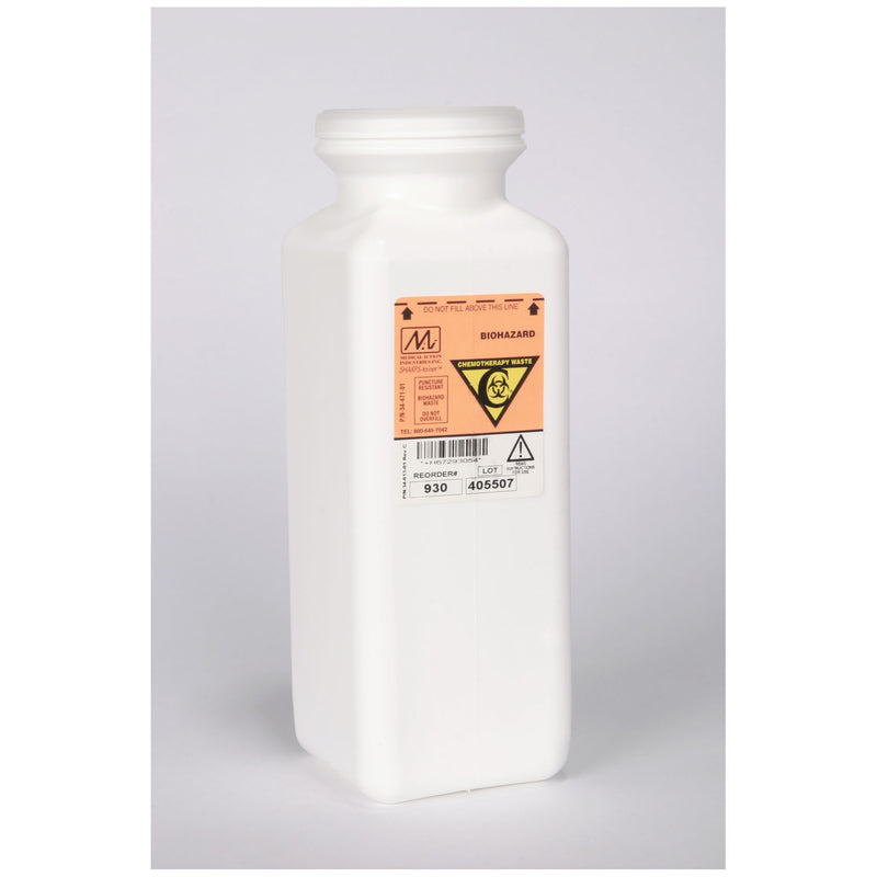 Medegen Medical Products, LLC Sharps Containers, Non-Stackable, Chemotherapy Waste Containment, Polypropylene, White, 20/cs