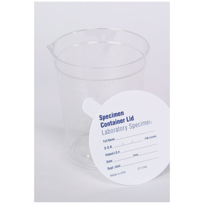 Medegen Medical Products, LLC Specimen Container, Pour Spout & Paper Lid, Polystyrene Latex Free (LF), Disposable Single Use, 25/bg, 20 bg/cs