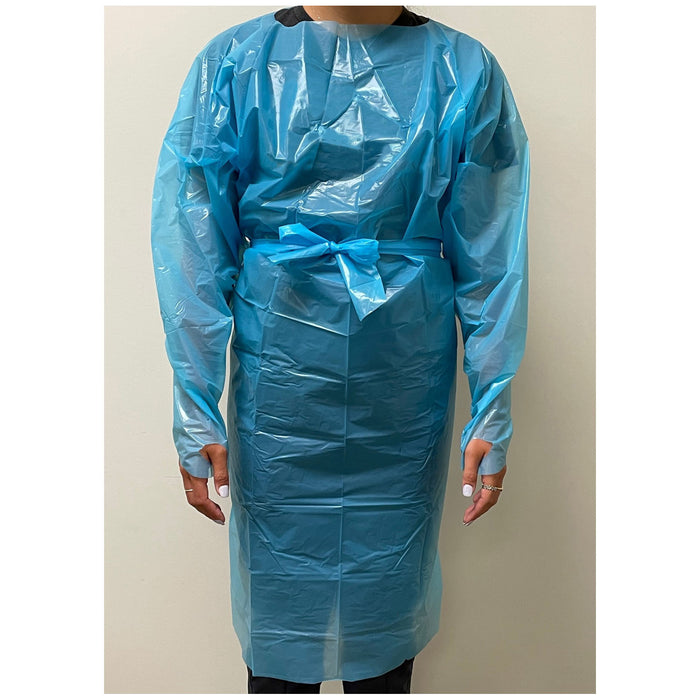 Medegen Medical Products, LLC Isolation Gown, Blue, Poly, 75/cs
