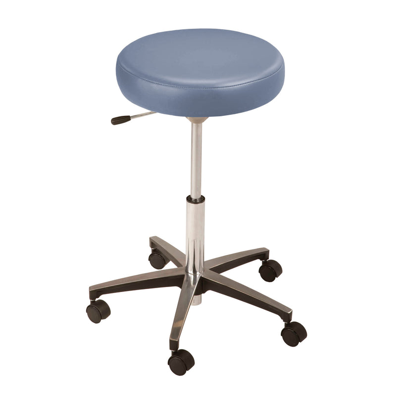 MTI Stool, Pneumatic Hand Operated, Chrome Base without Backrest, Premium-Gunmetal (Drop Ship Only) (Continetal US & Canada)
