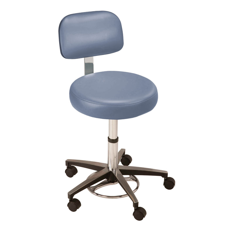 MTI Stool, Pneumatic Foot Operated, with Ergo Backrest, Ultra-Raven Wing (Drop Ship Only) (Continetal US & Canada)