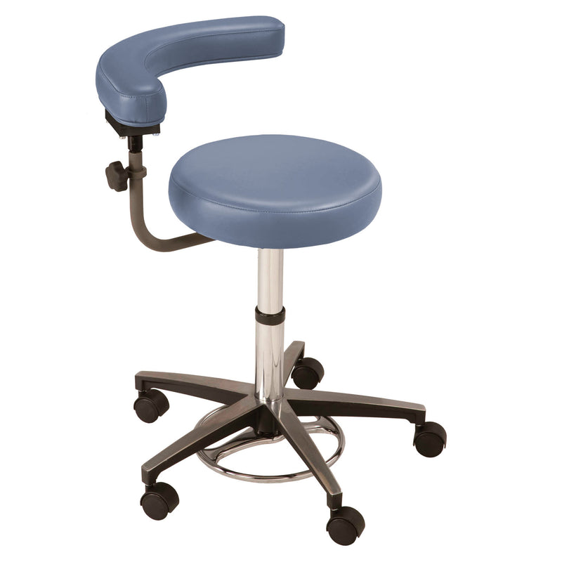 MTI Stool, Pneumatic Foot Operated, with Body Support, Ultra-Raven Wing
