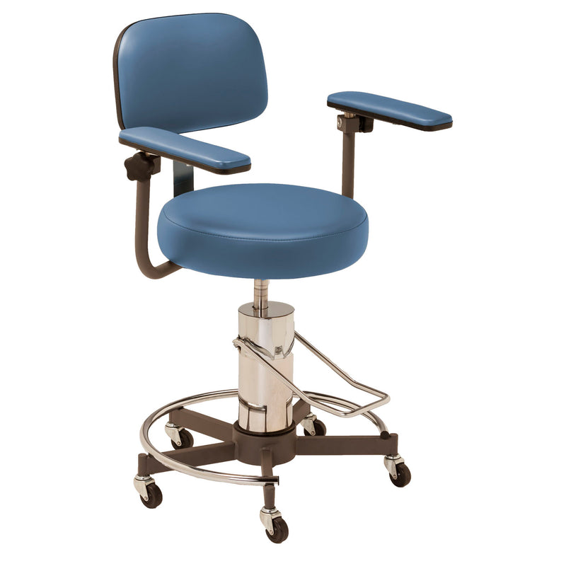 MTI Stool, Hydraulic Pump with Twin Arms & Ergo Backrest, Premium-Taupe (Drop Ship Only) (Continetal US & Canada)