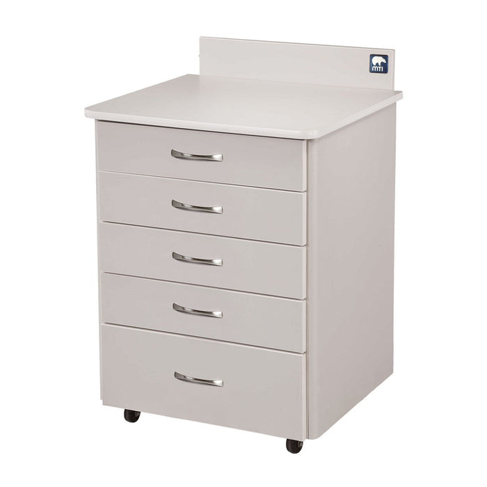 MTI MTC-AS Mobile Cabinet, 3-Drawer, 2-Door, Laminate-Crystal, Trim-White (Drop Ship Only) (Continetal US & Canada)