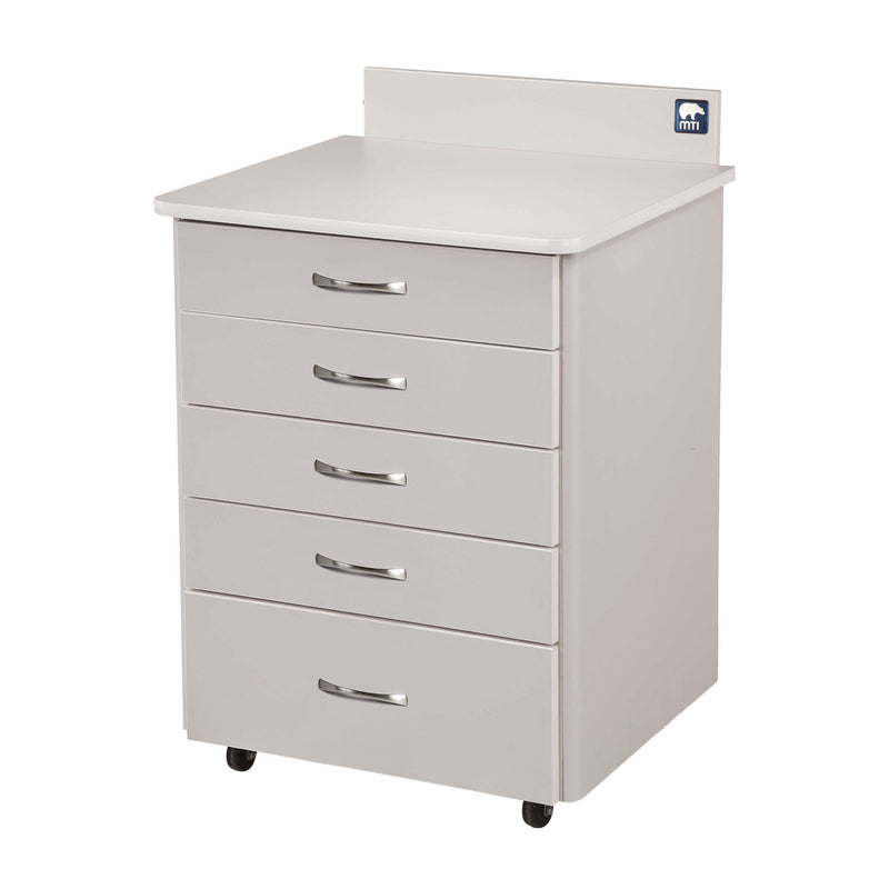 MTI MTC-ASG Mobile Cabinet, 3-Drawer, 2-Door, with Locks, RH Laminate-Classic Linen, Trim-White (Drop Ship Only) (Continetal US & Canada)