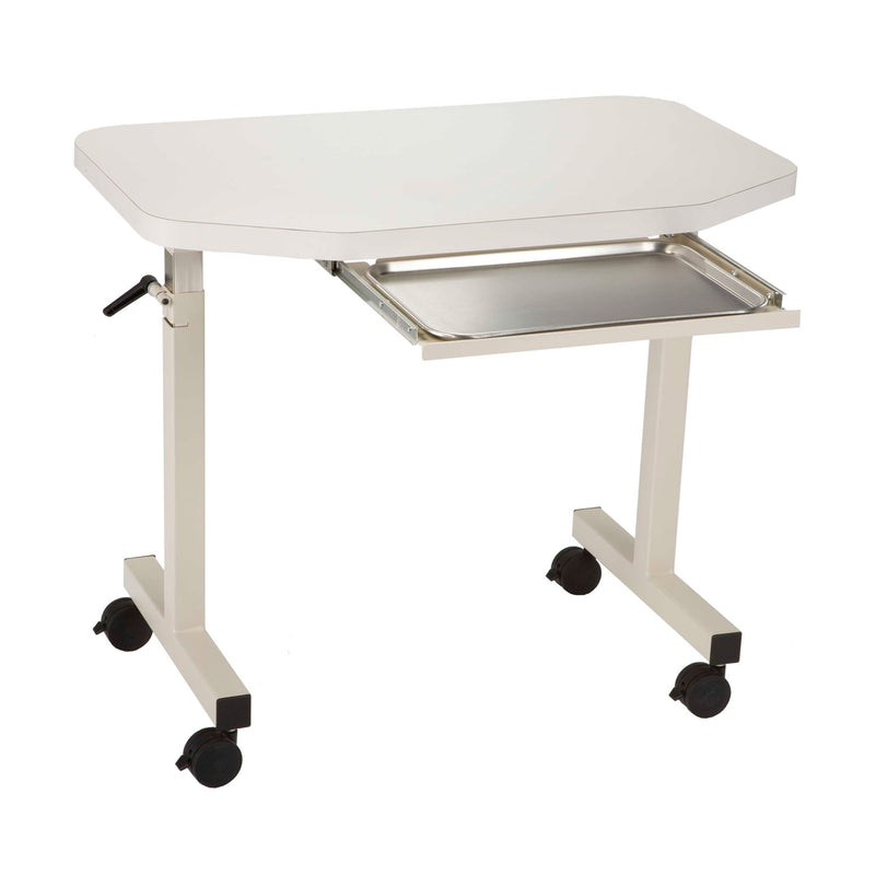 MTI OSIT-1001 Instrument Table, with Pull Out Tray, Laminate-Crystal, Trim-White (Drop Ship Only) (Continetal US & Canada)