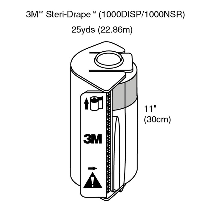 Solventum Corporation Roll Prep Drape & Dispenser, (8) 25 yds & 1 Dispenser, 8/cs (Continental US+HI Only)