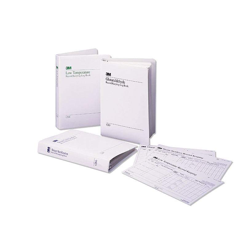 Solventum Corporation Log Book with 50 Record Charts For Steam Sterilizers, for Use with Attest BI # 1261 or 1262 (Continental US+HI Only)