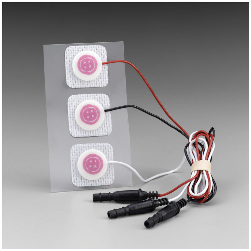 Solventum Corporation Neonatal, 22mm x 22mm, Pre-Wired Radiolucent Electrode with Soft Cloth, 3/bg, 100 bg/cs (Continental US+HI Only)