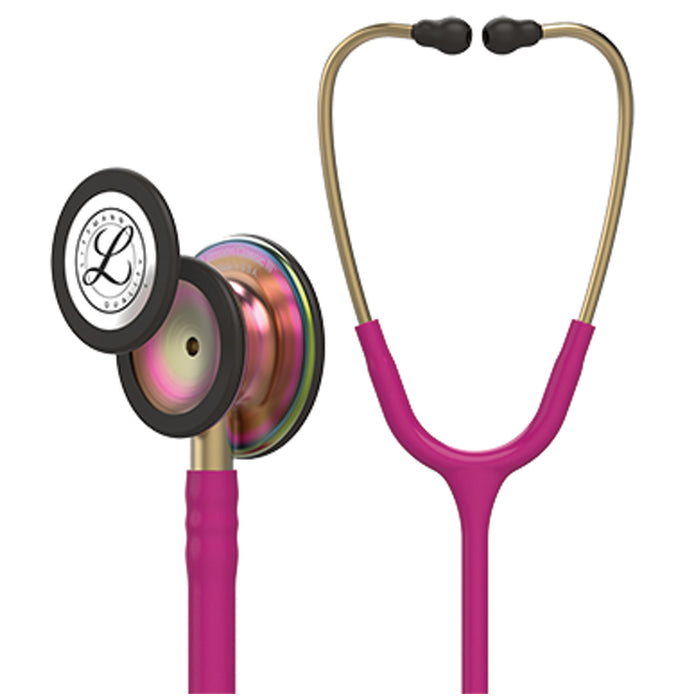 Solventum Corporation Stethoscope, Rainbow Finish, Raspberry Tube, 27 (Continental US+HI Only) (Littmann items are only available for sale online by distributors authorized by 3M Littmann)"