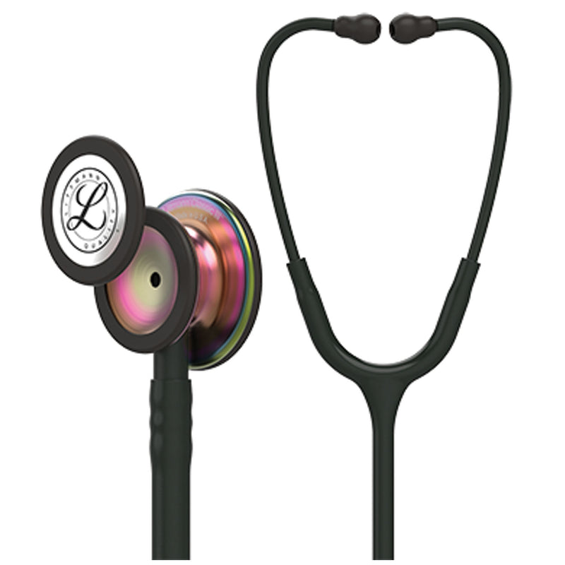 Solventum Corporation Stethoscope, Rainbow-Finish Chestpiece, Black Tubing, 27 (Continental US+HI Only) (Littmann items are only available for sale online by distributors authorized by 3M Littmann)"