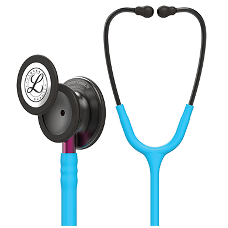 Solventum Corporation Stethoscope, Smoke Chestpiece, Turquoise Tubing, Pink Stem and Smoke Headset, 27 (Continental US+HI Only) (Littmann items are only available for sale online by distributors authorized by 3M Littmann)"