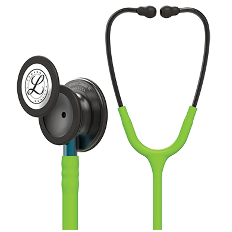 Solventum Corporation Stethoscope, Smoke Chestpiece, Lime Green Tubing, Blue Stem and Smoke Headset, 27 (Continental US+HI Only) (Littmann items are only available for sale online by distributors authorized by 3M Littmann)"