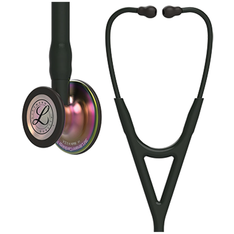 Solventum Corporation Stethoscope, Rainbow Finish Chestpiece, Black Tube, 27 (Continental US+HI Only) (Littmann items are only available for sale online by distributors authorized by 3M Littmann)"