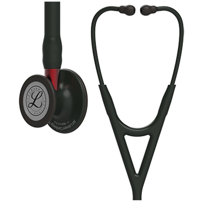 Solventum Corporation Stethoscope, Black Finish Chestpiece, Black Tube, Red Stem and Black Headset, 27 (Continental US+HI Only) (Littmann items are only