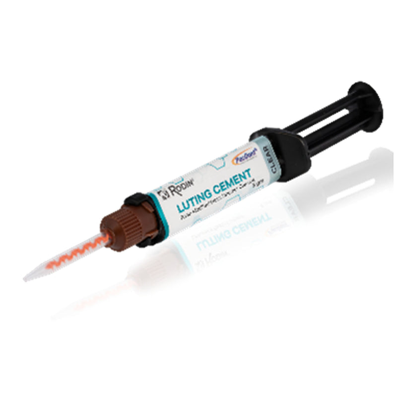 PacDent Endo Rodin Luting Cement White Refill: 2 x 5g White Syringes, 5 x Intra-Oral tips; 5 x Tapered Mixing Tips; 5 x Flat Mixing Tips