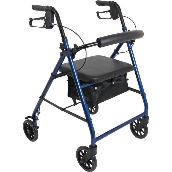 Drive Medical Pro Basics Aluminum Rollator with 6-inch Wheels, Blue — RLA6BL