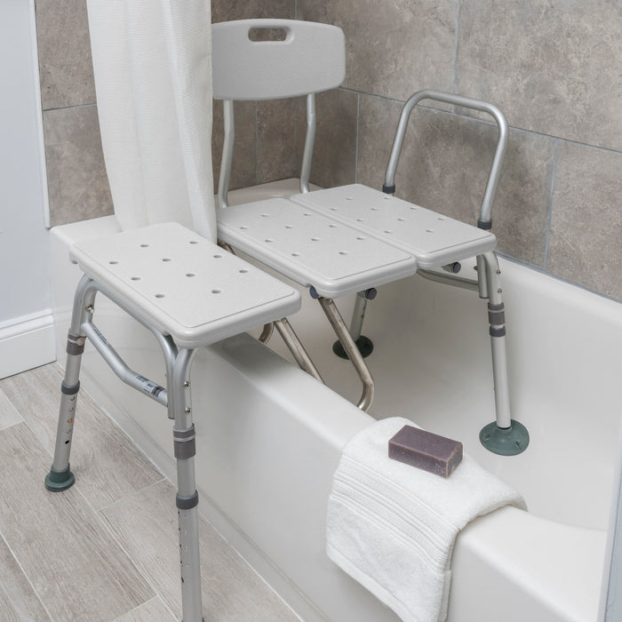 Drive Medical Splash Defense™ Transfer Bench with Curtain Guard Protection — RTL12032KDR