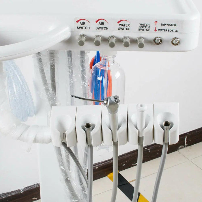 4 Hole Dental Portable Mobile Delivery Unit System Cart Treatment work Compressor 65L/Min - DENTAMED USA