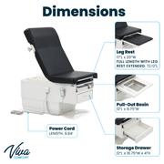 Viva Comfort Pointe Power Exam Table 996-10-Black/Blue - DENTAMED USA