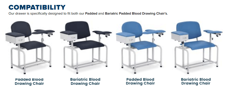 Viva Comford DRAWER For The Padded Blood Drawing Chair  997-01-D-BLK - DENTAMED USA