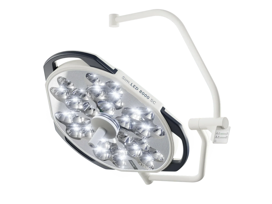 SIMEON LED 500, Single Light, 2x 32" Monitor Arm, Ceiling AS.100.009 - Dentamed USA