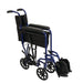 Drive Medical Pro Basics Aluminum Transport Wheelchair, 19-inch, Blue — TCA1916BL