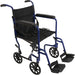 Drive Medical Pro Basics Aluminum Transport Wheelchair, 19-inch, Blue — TCA1916BL