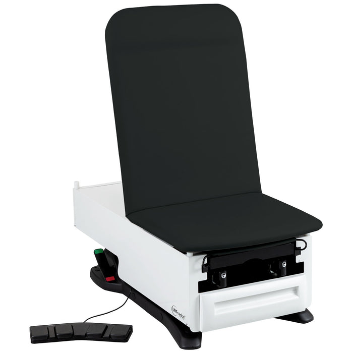 UMF Medical Exam Table, 3503-500-300 with OneTouch WheelBase System, Classic Upholstery, Power Backrest, Stirrups, Drain Pan, Electrical Receptacle, Drawer Warmer, Foot Control, Front Storage Drawer, Available in 16 Colors (Drop Ship Only)